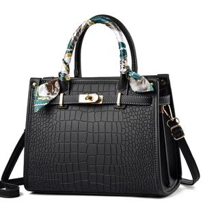 Faux Leather/Faux Croc Handbag